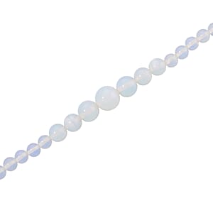 Opalite 200.00 ctw Beaded Graduation Necklace 18-20 Inches in ION Plated YG Stainless Steel