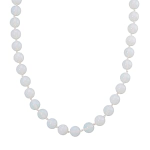Opalite 520.00 ctw Beaded Necklace in Stainless Steel 20 Inches