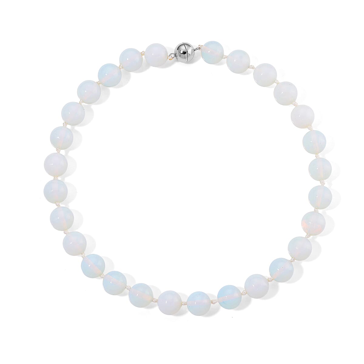 Opalite 520.00 ctw Beaded Necklace in Stainless Steel 20 Inches image number 2