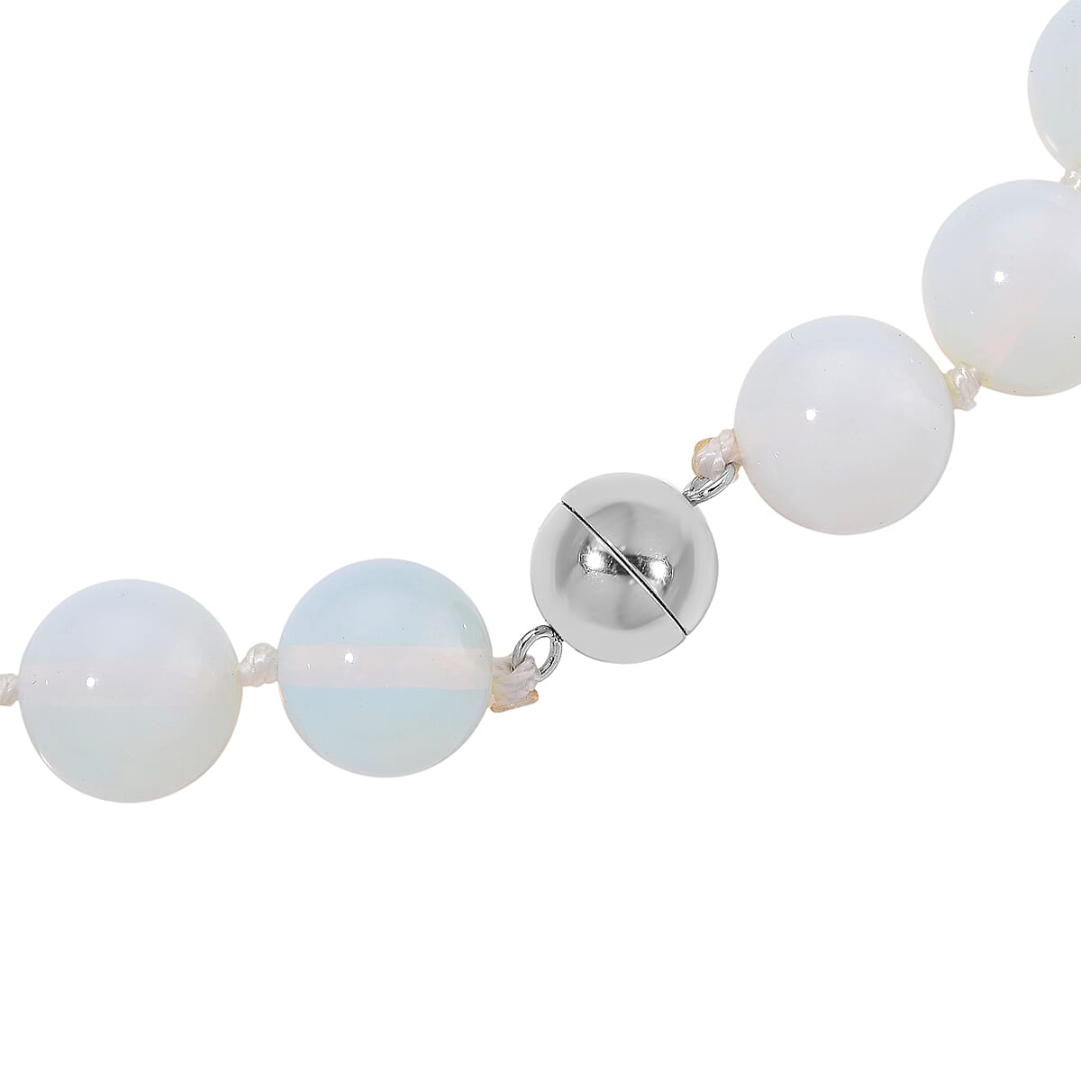 Opalite 520.00 ctw Beaded Necklace in Stainless Steel 20 Inches image number 4