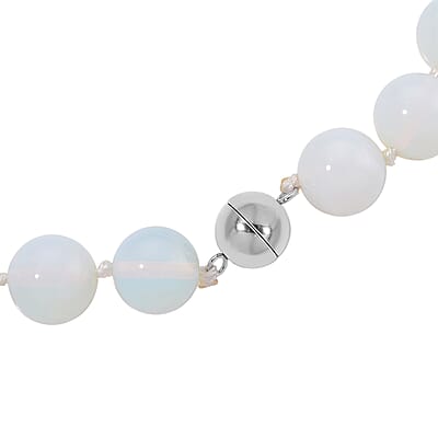 Opalite 520.00 ctw Beaded Necklace in Stainless Steel 20 Inches