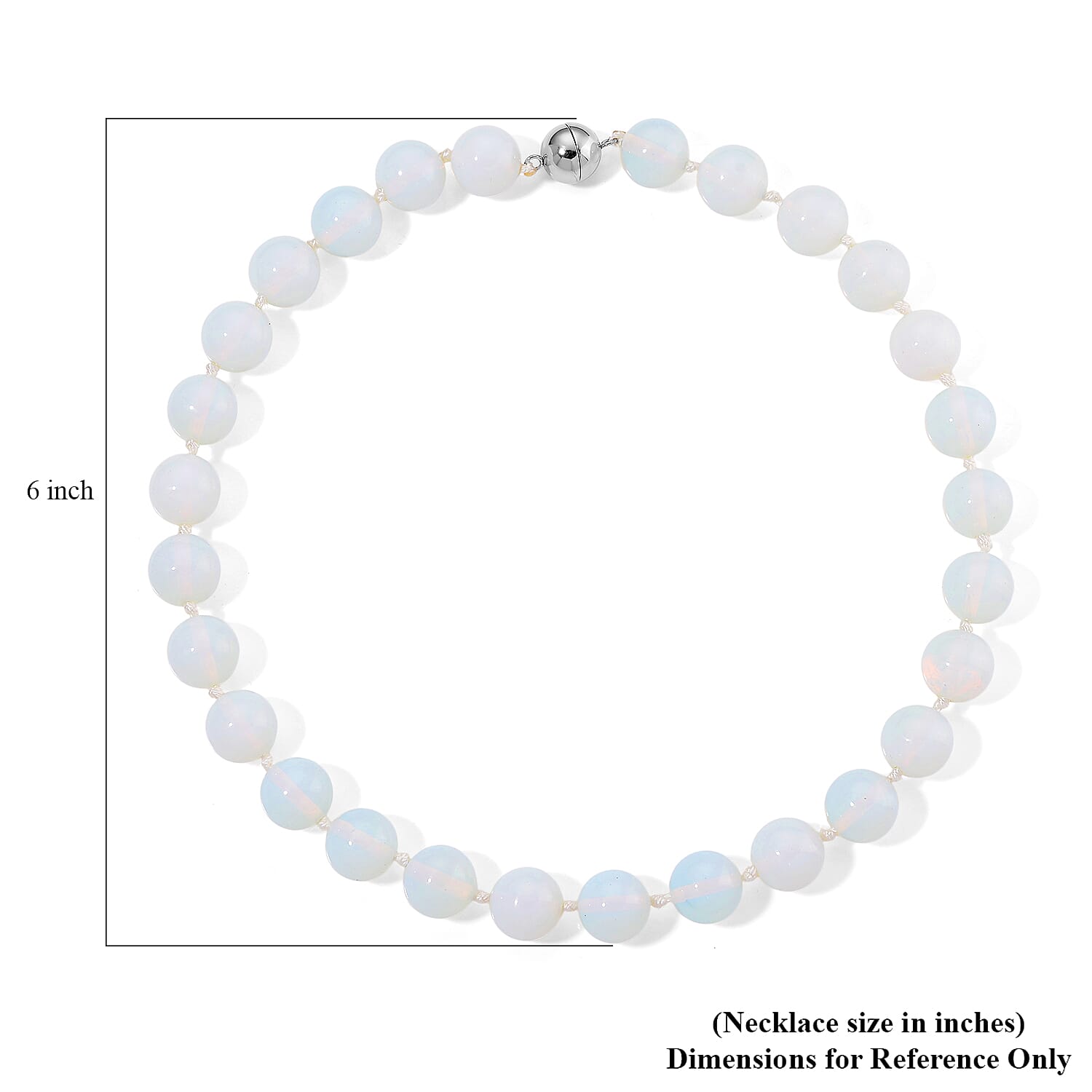 Opalite 520.00 ctw Beaded Necklace in Stainless Steel 20 Inches