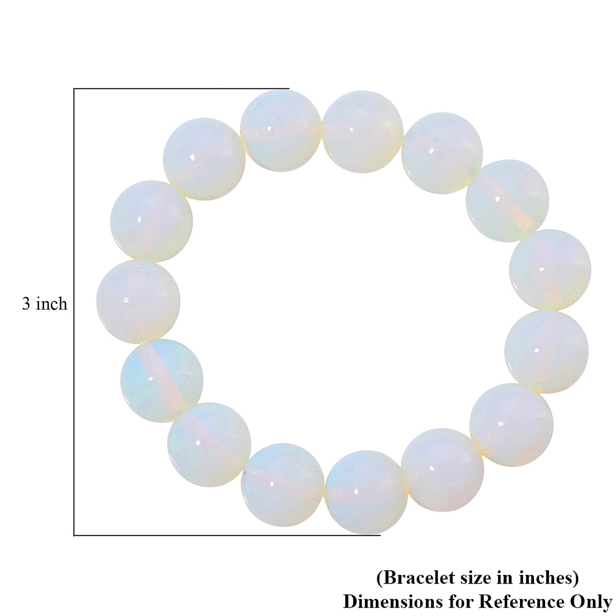 Opalite 250.00 ctw Beaded Stretch Bracelet image number 3