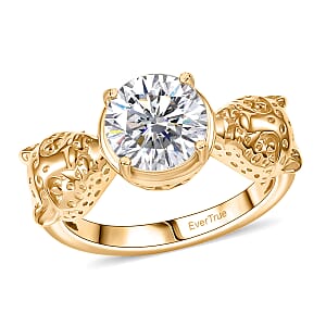 EverTrue Simulated Diamond Ring in 18K YG Plated (Size 10.0)