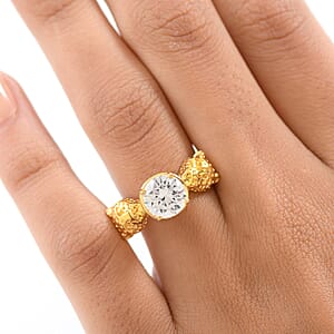 EverTrue Simulated Diamond Ring in 18K YG Plated (Size 10.0)