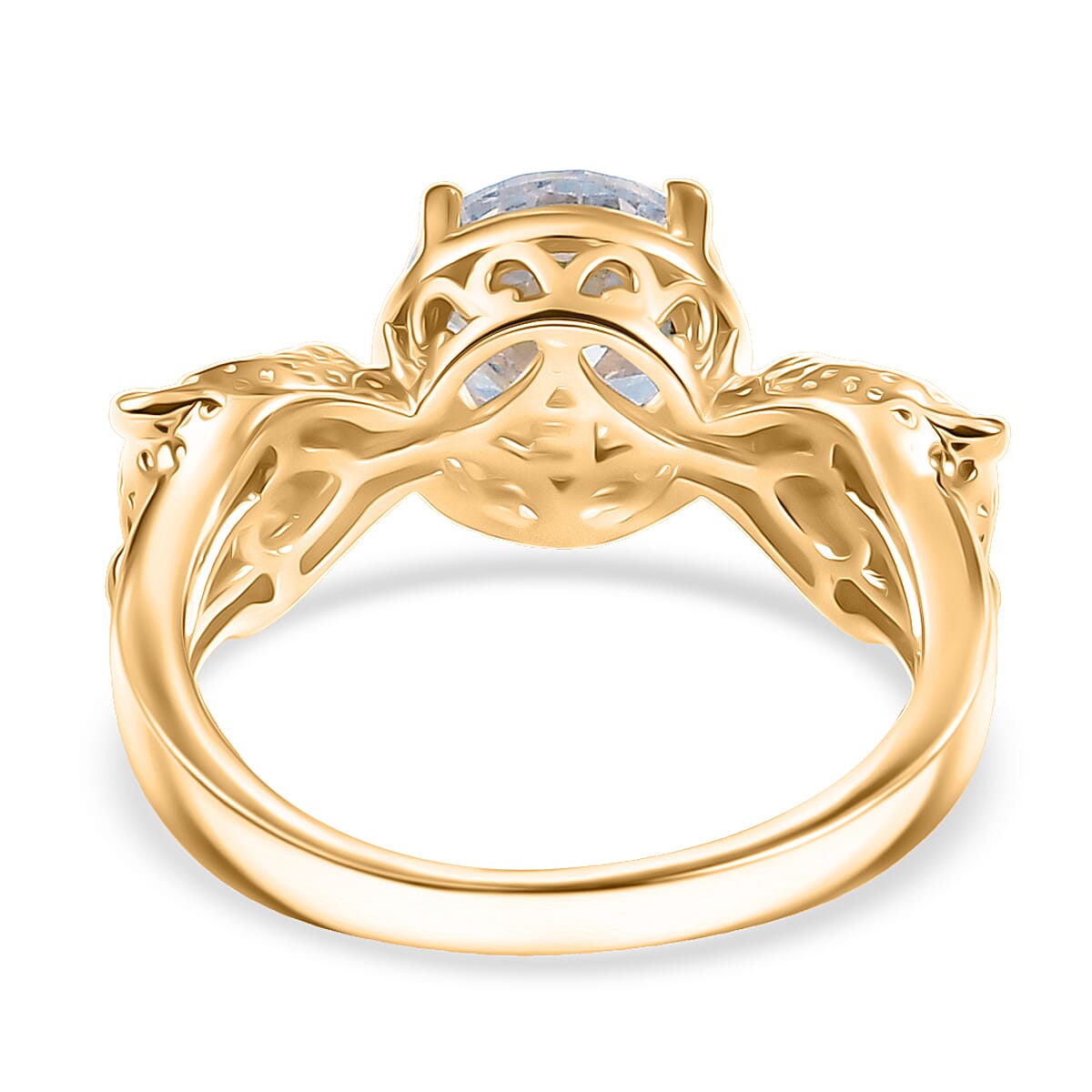 EverTrue Simulated Diamond Ring in 18K YG Plated (Size 10.0) image number 4