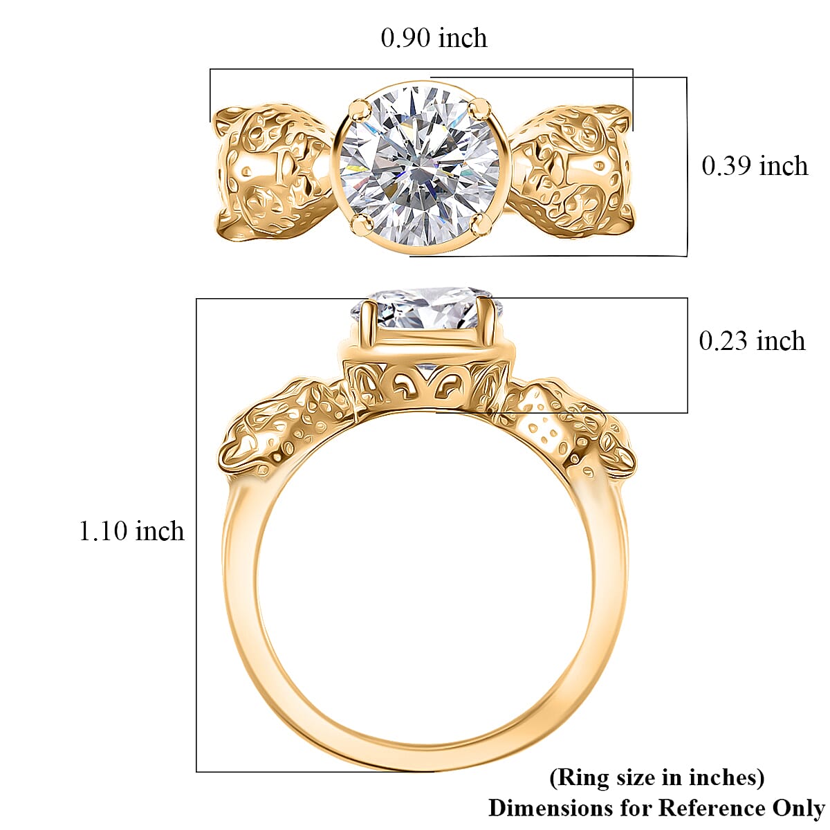 EverTrue Simulated Diamond Ring in 18K YG Plated (Size 10.0) image number 5