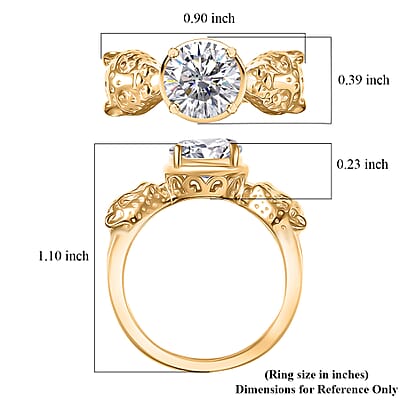 EverTrue Simulated Diamond Ring in 18K YG Plated (Size 11.0)
