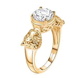 EverTrue Simulated Diamond Ring in 18K YG Plated (Size 5.0)