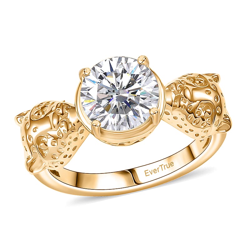 EverTrue Simulated Diamond Ring in 18K YG Plated (Size 6.0)