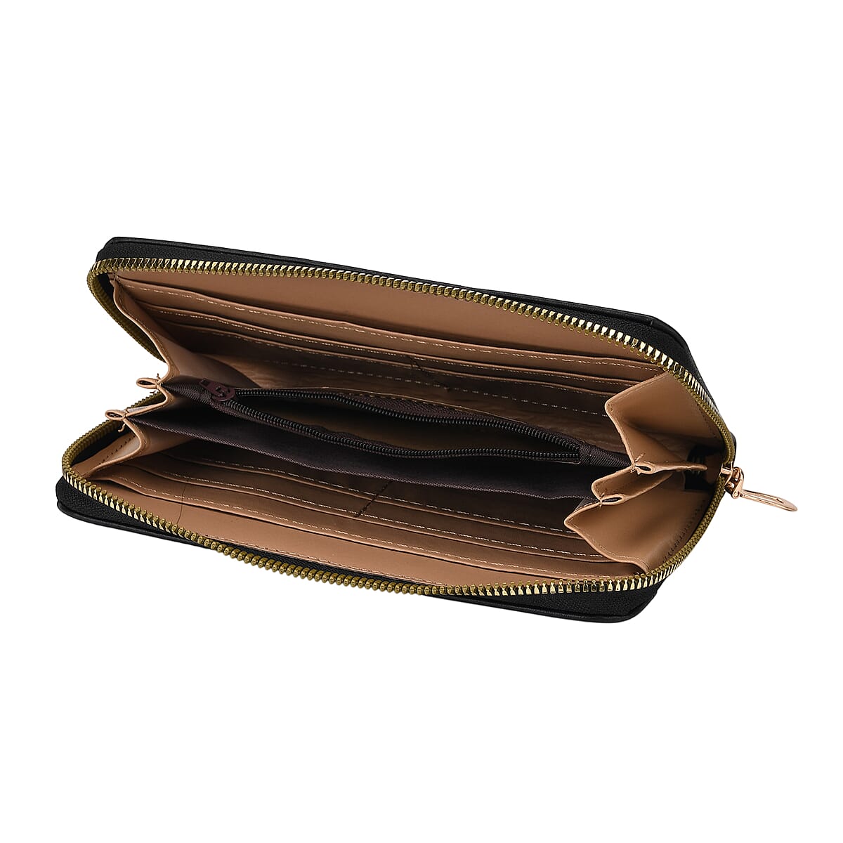 Tamsy Black Faux Leather Quilted Short Wallet and Long Wallet image number 4