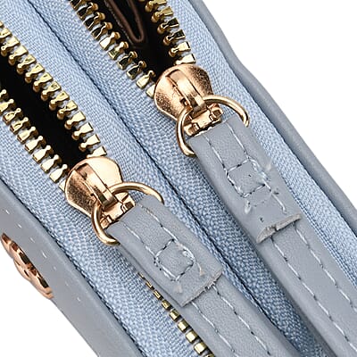 Tamsy Blue Faux Leather Quilted Short Wallet and Long Wallet