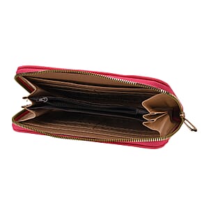 Tamsy Rose Pink Faux Leather Quilted Short Wallet and Long Wallet