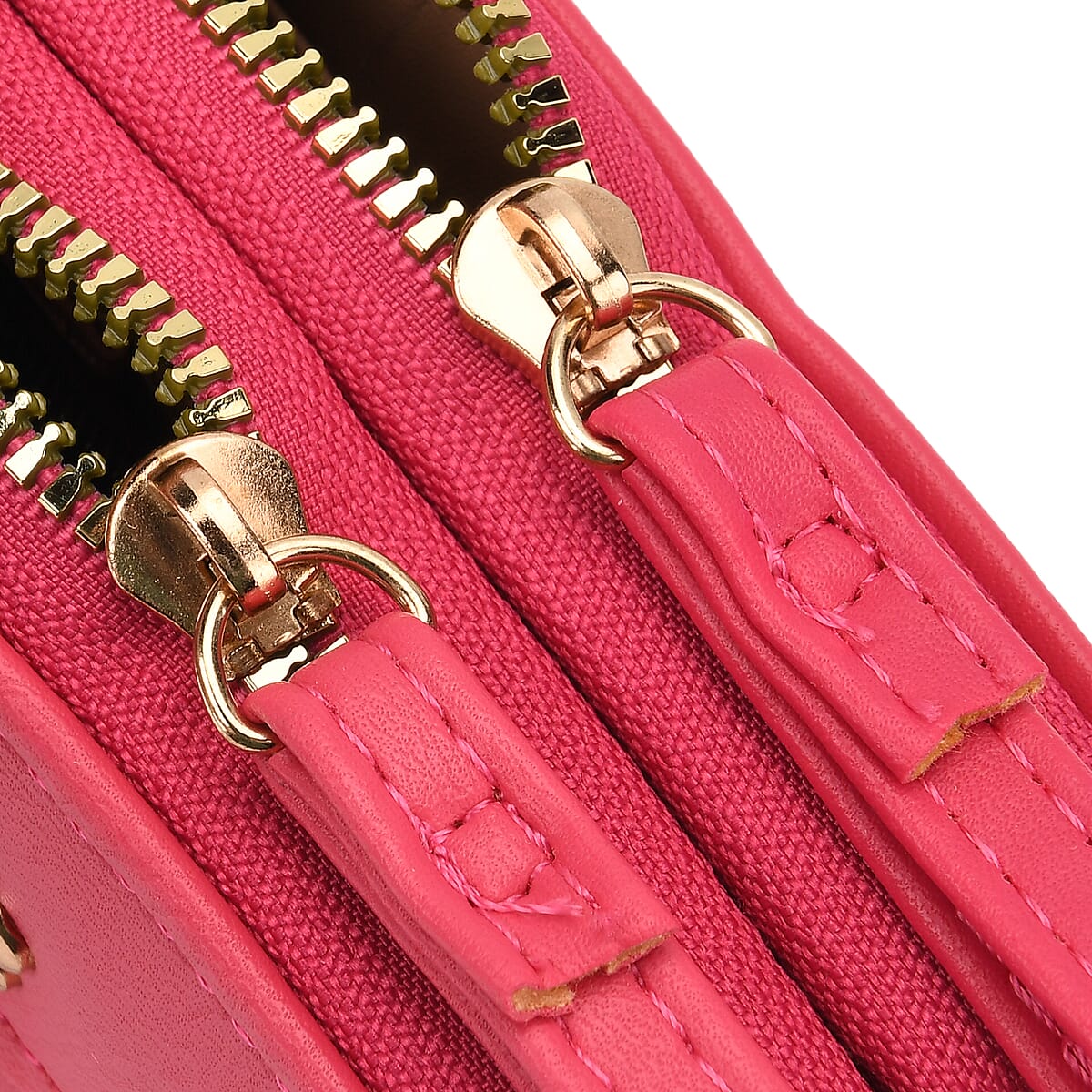 Tamsy Rose Pink Faux Leather Quilted Short Wallet and Long Wallet image number 6