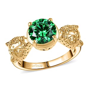 EverTrue Simulated Green Diamond Panther Ring in 18K YG Plated (Size 10.0)