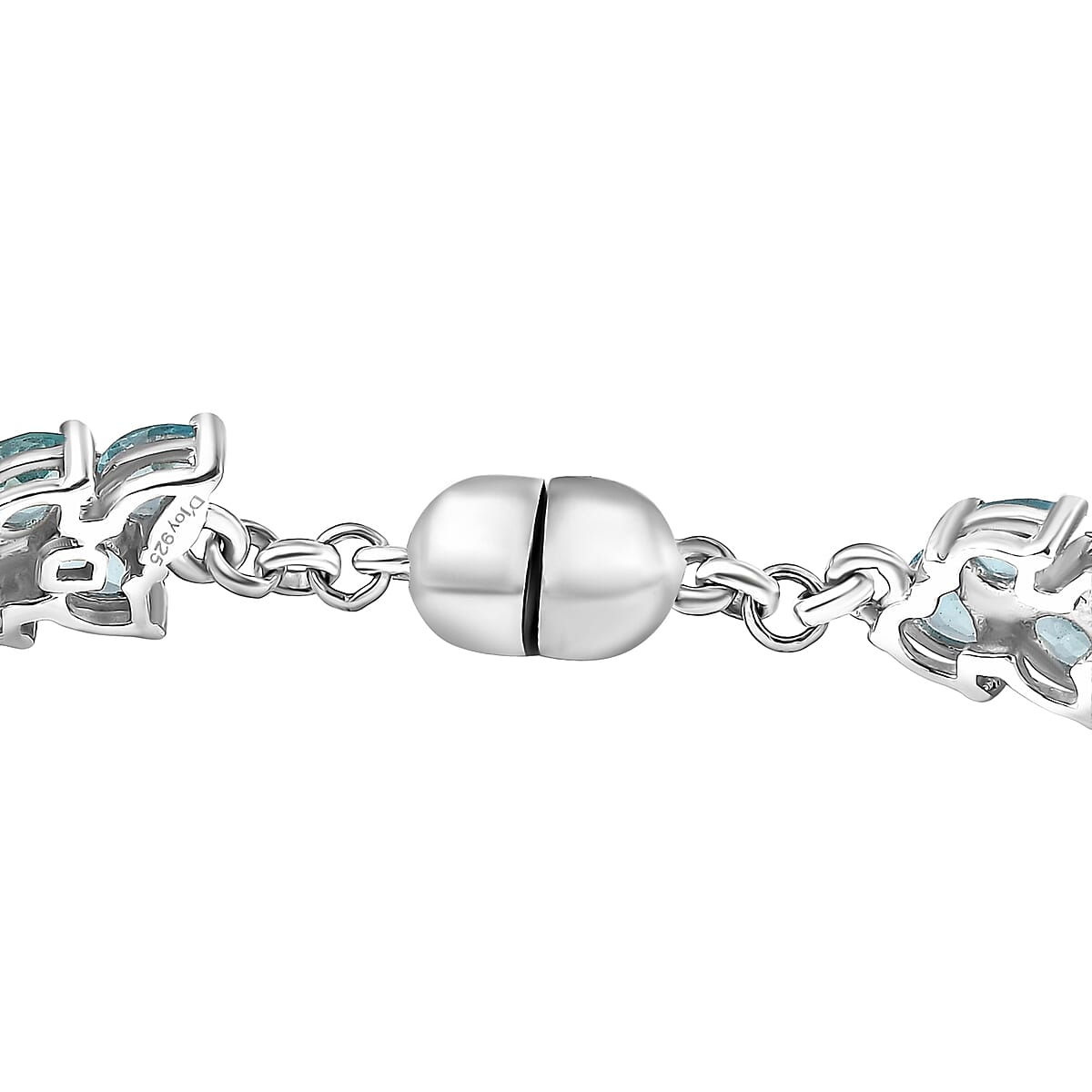 D'Joy Madagascar Blue Apatite Bracelet in Rhodium Over Sterling Silver 11.10 ctw (8.00 Inches) image number 3