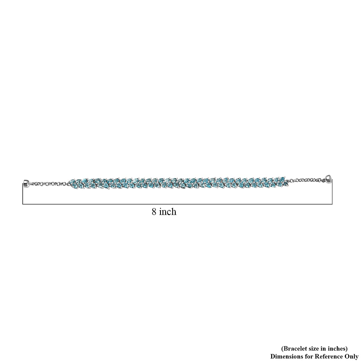 D'Joy Madagascar Blue Apatite Bracelet in Rhodium Over Sterling Silver 11.10 ctw (8.00 Inches) image number 4