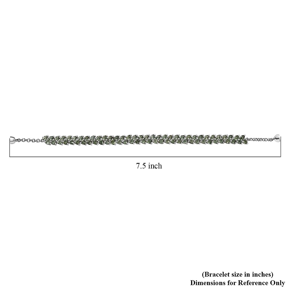 D'Joy Madagascar Green Apatite 11.40 ctw Twilight Petals Bracelet in Rhodium Over Sterling Silver (7.25 In) image number 4