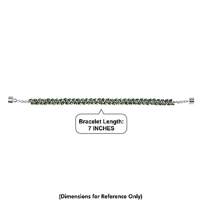 D'Joy Madagascar Green Apatite 11.40 ctw  Bracelet in Rhodium Over Sterling Silver (7.25 Inches) (7.25 In)