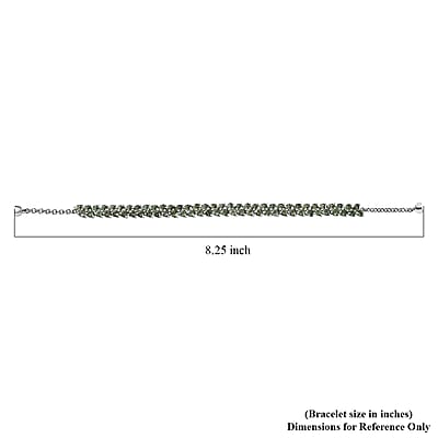 D'Joy Madagascar Green Apatite Bracelet in Rhodium Over Sterling Silver 11.40 ctw (8.00 Inches)