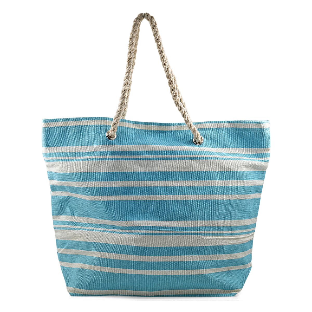 Closeout Preferred Nation Blue Striped Cotton Tote Bag image number 0