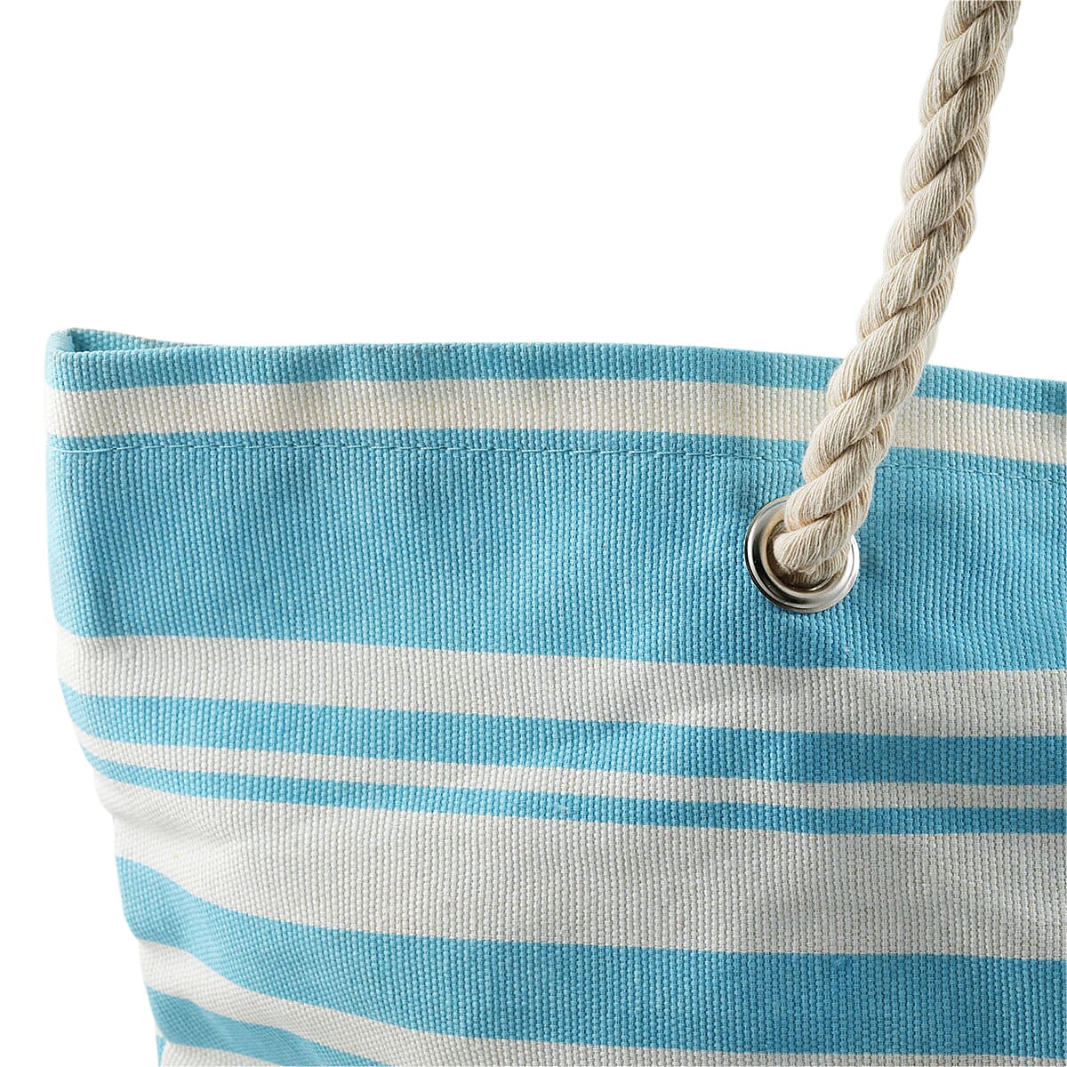 Closeout Preferred Nation Blue Striped Cotton Tote Bag image number 4
