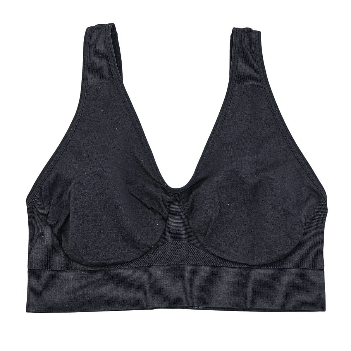 HANES Black Seamless Softcup Bra - M image number 0