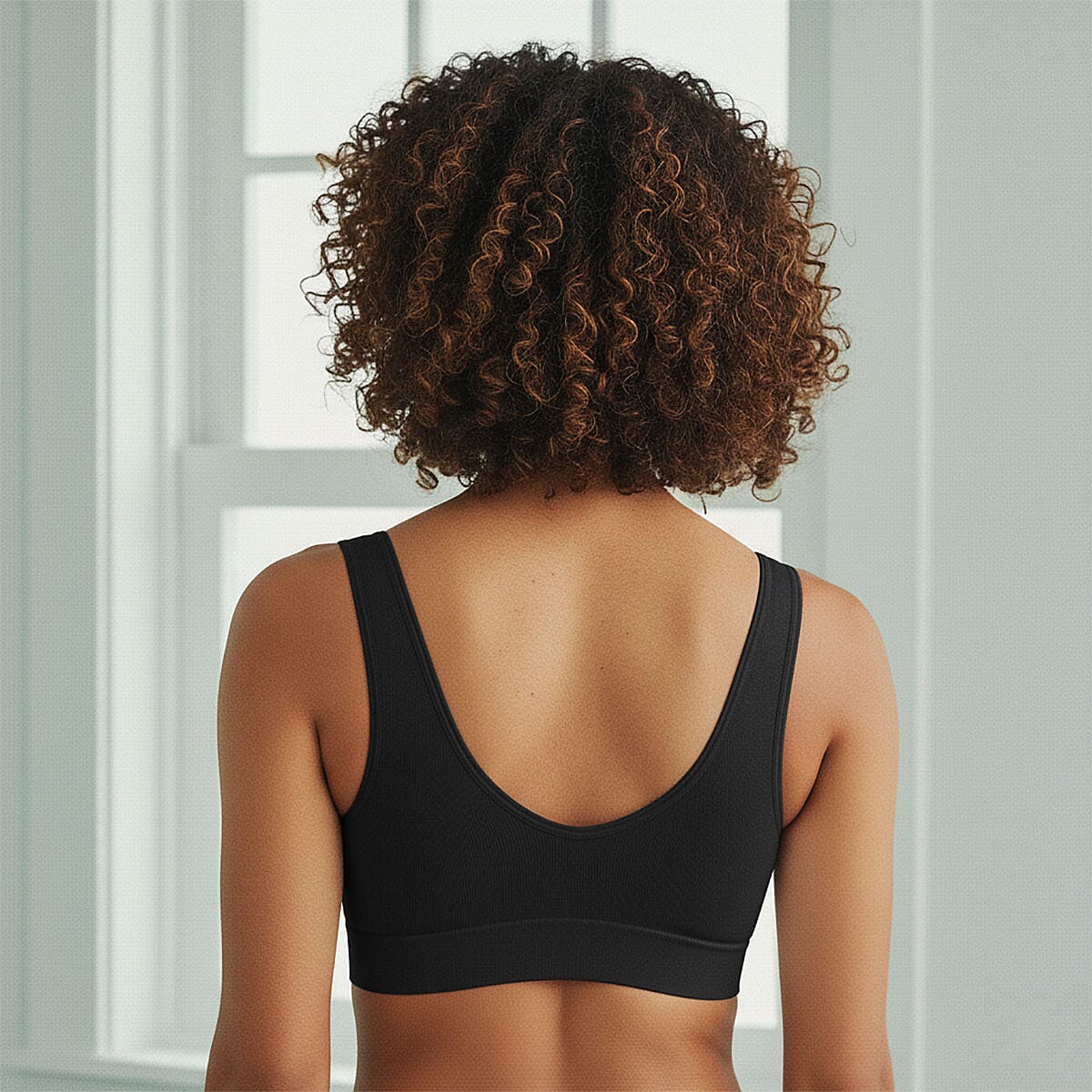 HANES Black Seamless Softcup Bra - M image number 2