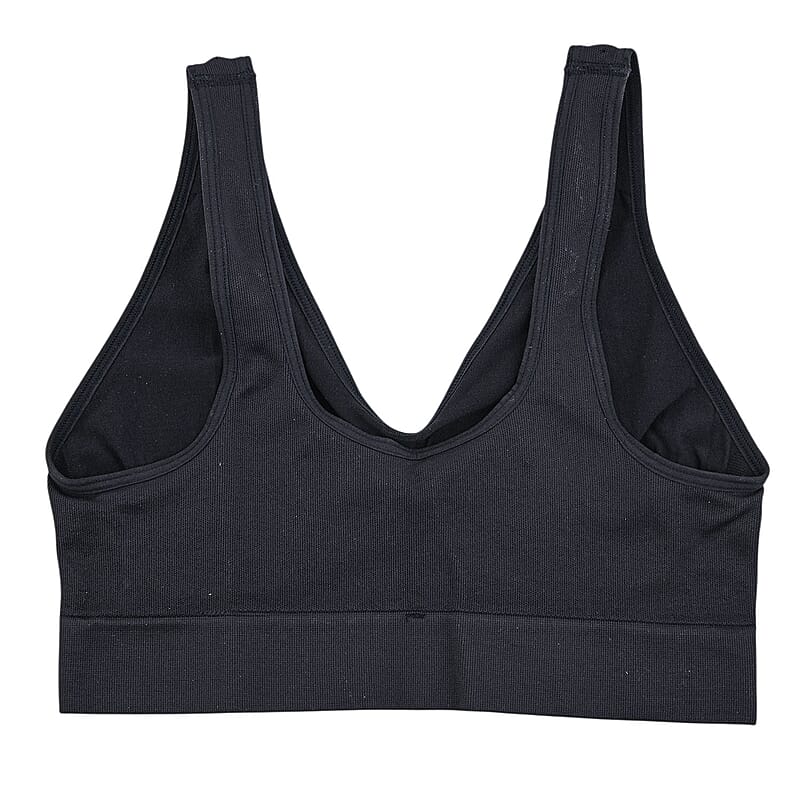 HANES Black Seamless Softcup Bra - L
