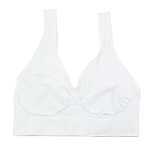HANES White Seamless Softcup Bra - L