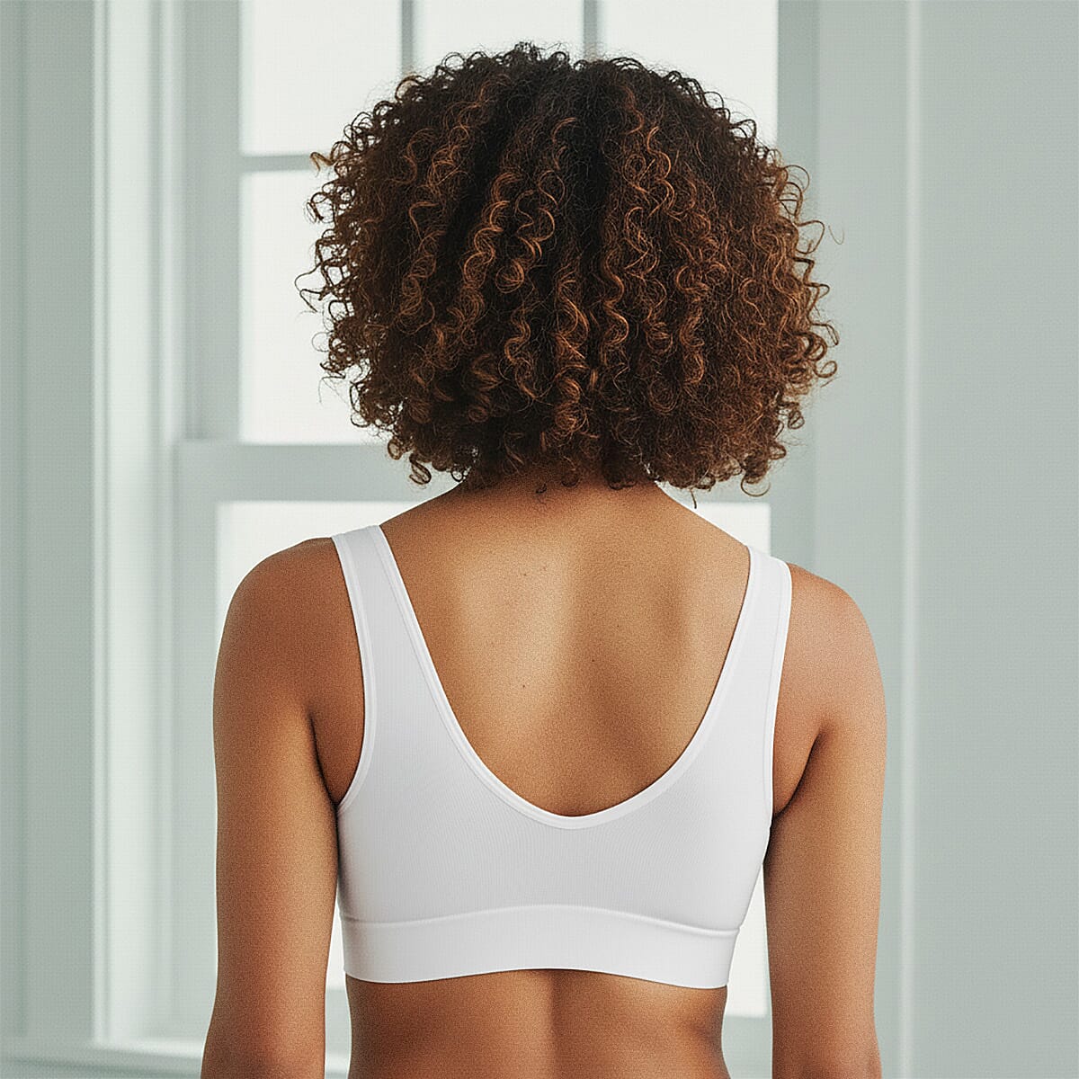 HANES White Seamless Softcup Bra - XL image number 2
