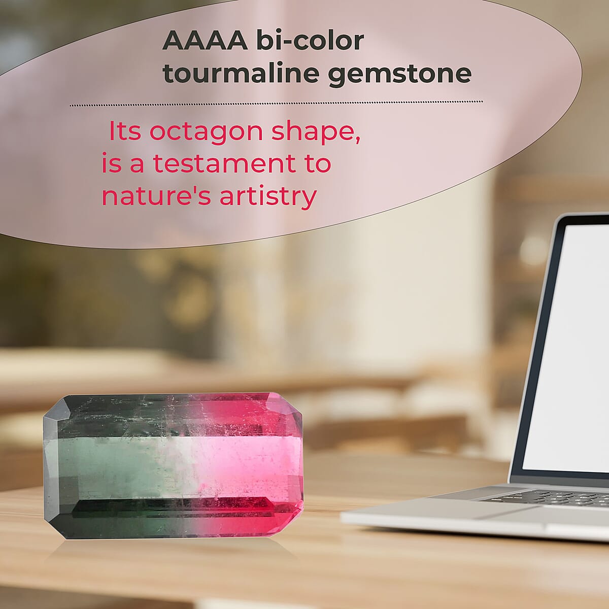 AAAA Bi-Color Tourmaline (Oct Free Size) 3.00 ctw image number 2