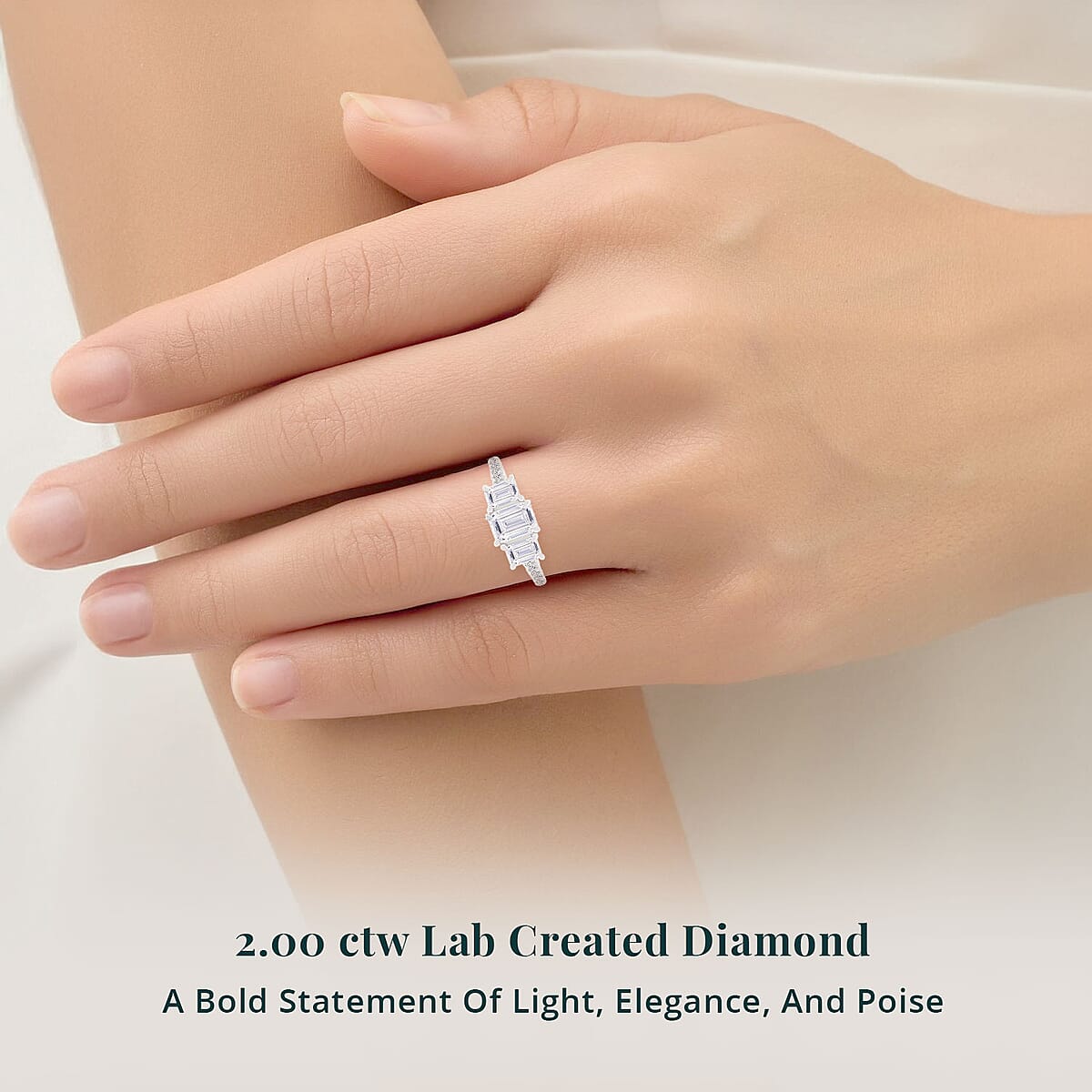 Luxuriant Lab Grown Diamond F VS2 2.00 ctw Ring in 14K White Gold (Size 10.0) image number 1