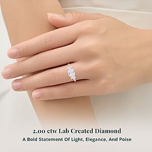 Luxuriant Lab Grown Diamond Ring in 14K White Gold 2.00 ctw (Size 10.0)