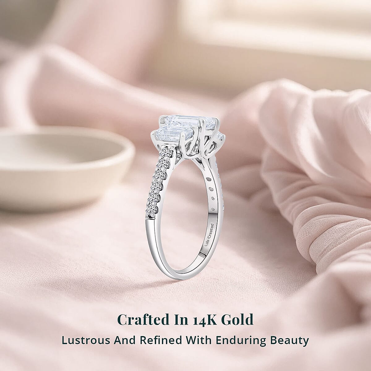 Luxuriant Lab Grown Diamond F VS2 2.00 ctw Ring in 14K White Gold (Size 10.0) image number 2