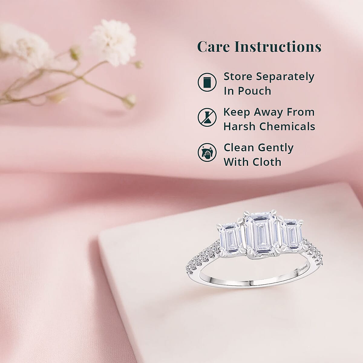 Luxuriant Lab Grown Diamond Ring in 14K White Gold 2.00 ctw (Size 5.0) image number 5