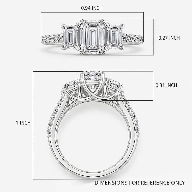 Luxuriant Lab Grown Diamond Ring in 14K White Gold 2.00 ctw (Size 5.0)
