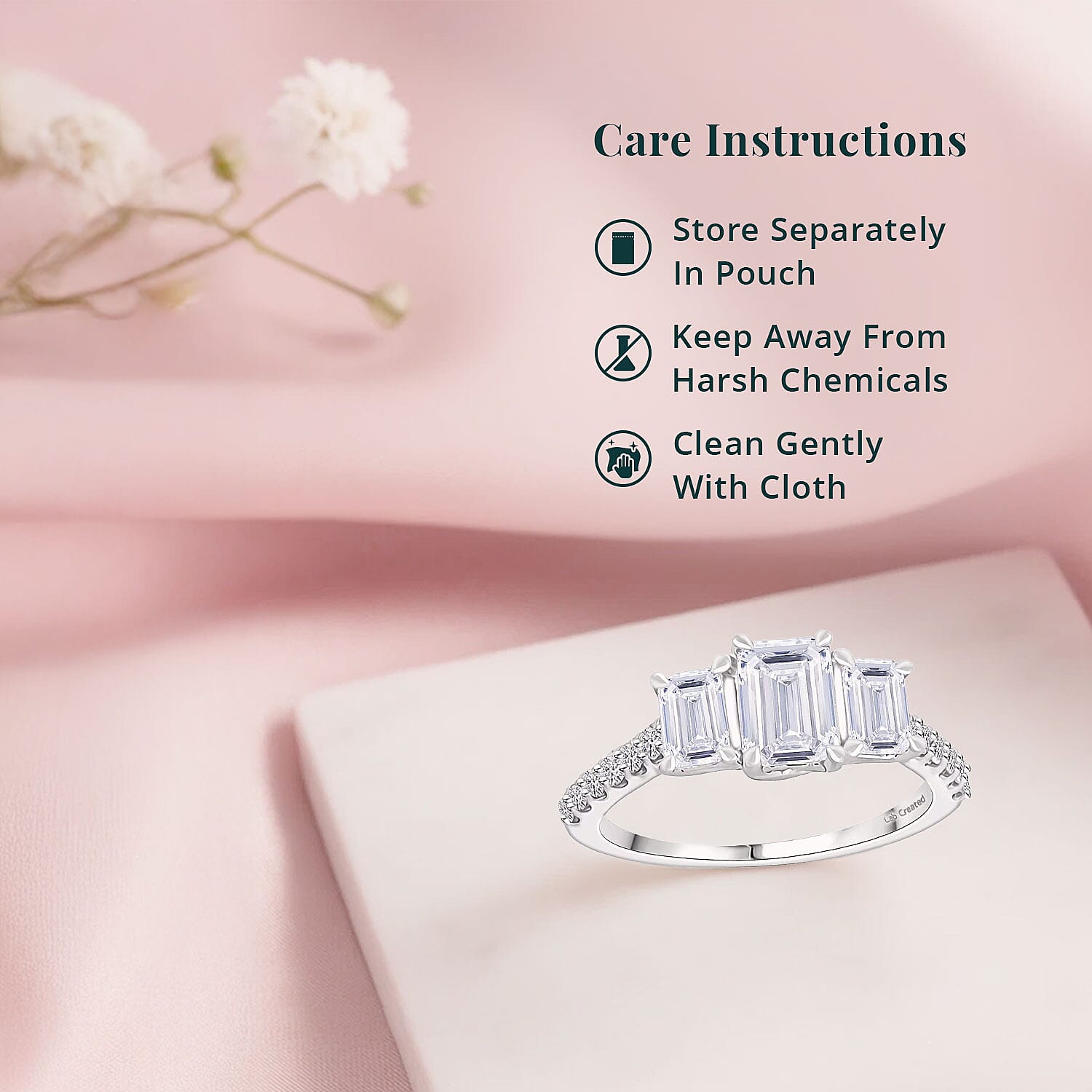Luxuriant Lab Grown Diamond Ring in 14K White Gold 2.00 ctw (Size 6.0)