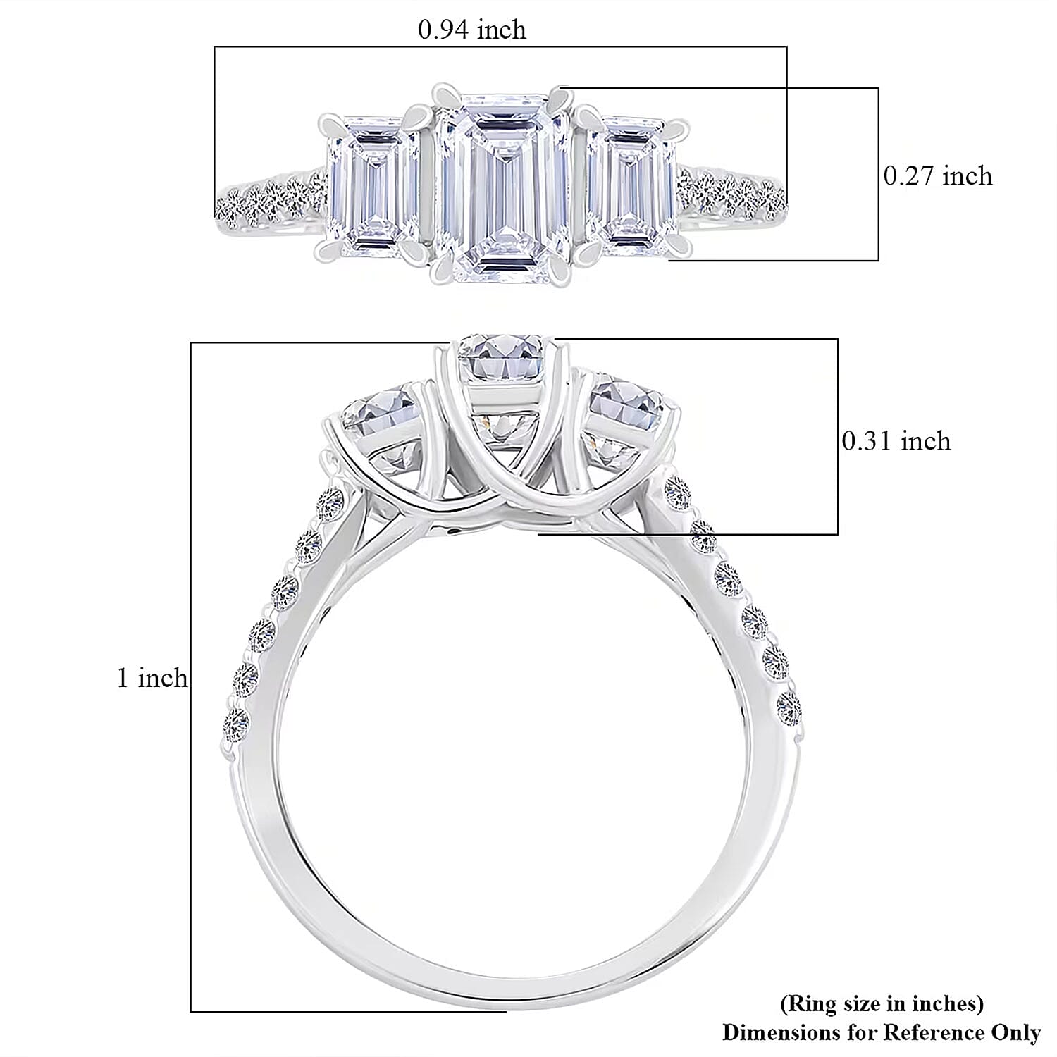 Luxuriant Lab Grown Diamond Ring in 14K White Gold 2.00 ctw (Size 6.0)