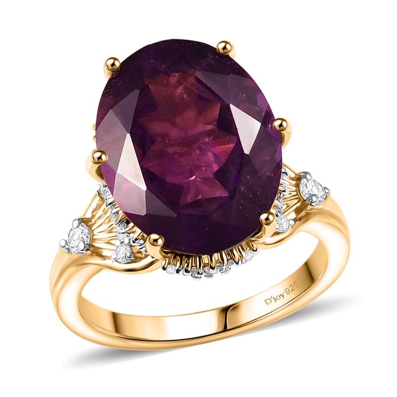GP Italian Garden Collection Premium African Amethyst and Multi Gemstone 9.00 ctw Ring in 18K Vermeil Yellow Gold Over Sterling Silver (Size 10.0)