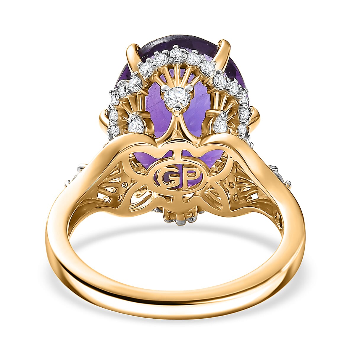 Doorbuster GP Italian Garden Collection Premium African Amethyst and Multi Gemstone 9.50 ctw Ring in 18K Vermeil Yellow Gold Over Sterling Silver (Size 7.0) image number 5
