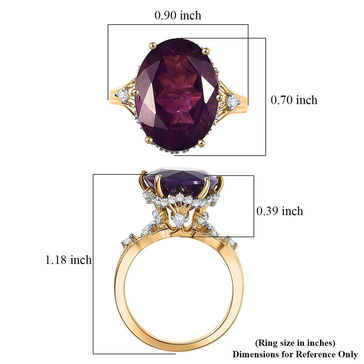 Doorbuster GP Italian Garden Collection Premium African Amethyst and Multi Gemstone 9.50 ctw Ring in 18K Vermeil Yellow Gold Over Sterling Silver (Size 7.0) image number 6