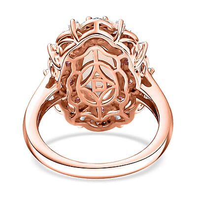 D'Joy Premium Ethiopian Welo Opal and Multi Gemstone 2.75 ctw Frozen Majesty Ring in 18K Vermeil Rose Gold Over Sterling Silver (Size 7.0)