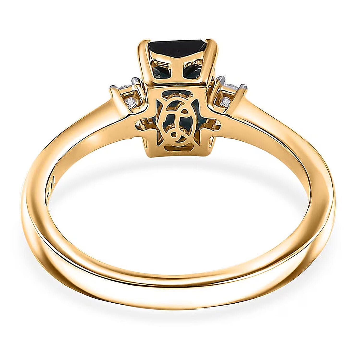 IGI Certified Luxoro 10K Yellow Gold AAA Monte Belo Indicolite, Diamond (I2) Ring (Size 10.0) 1.35 ctw