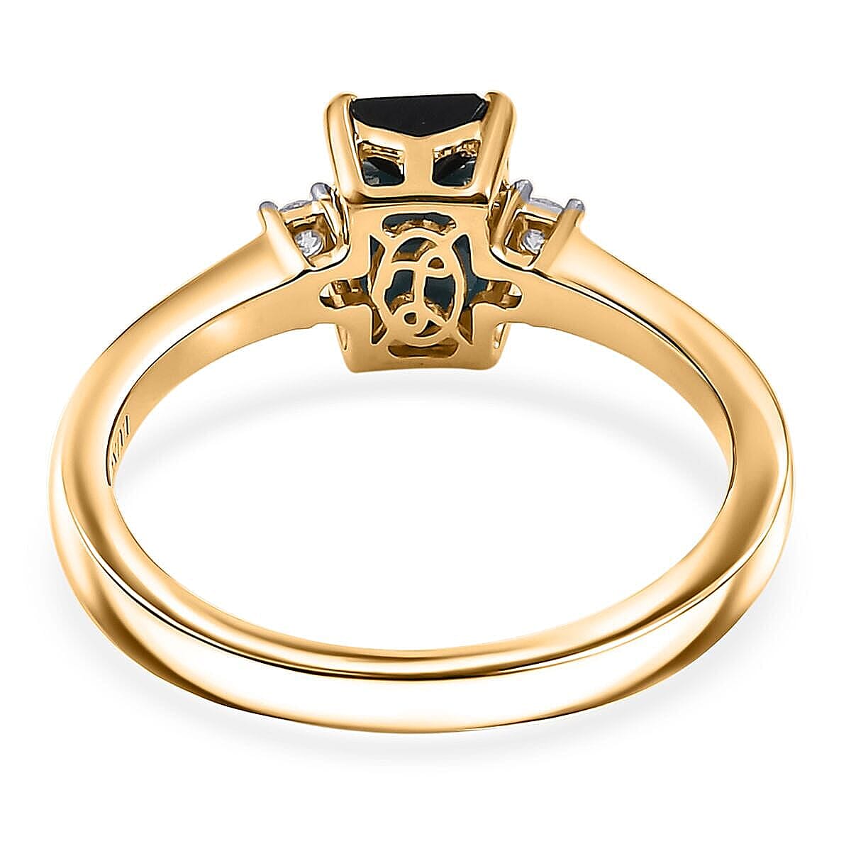 IGI Certified Luxoro 10K Yellow Gold AAA Monte Belo Indicolite, Diamond (I2) Ring (Size 11.0) 1.35 ctw image number 4