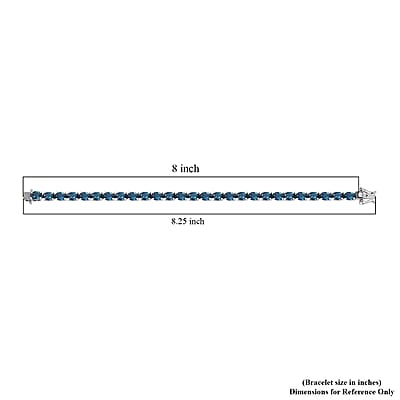 D'Joy London Blue Topaz 25.60 ctw Bracelet in Rhodium Over Sterling Silver (8.00 In)