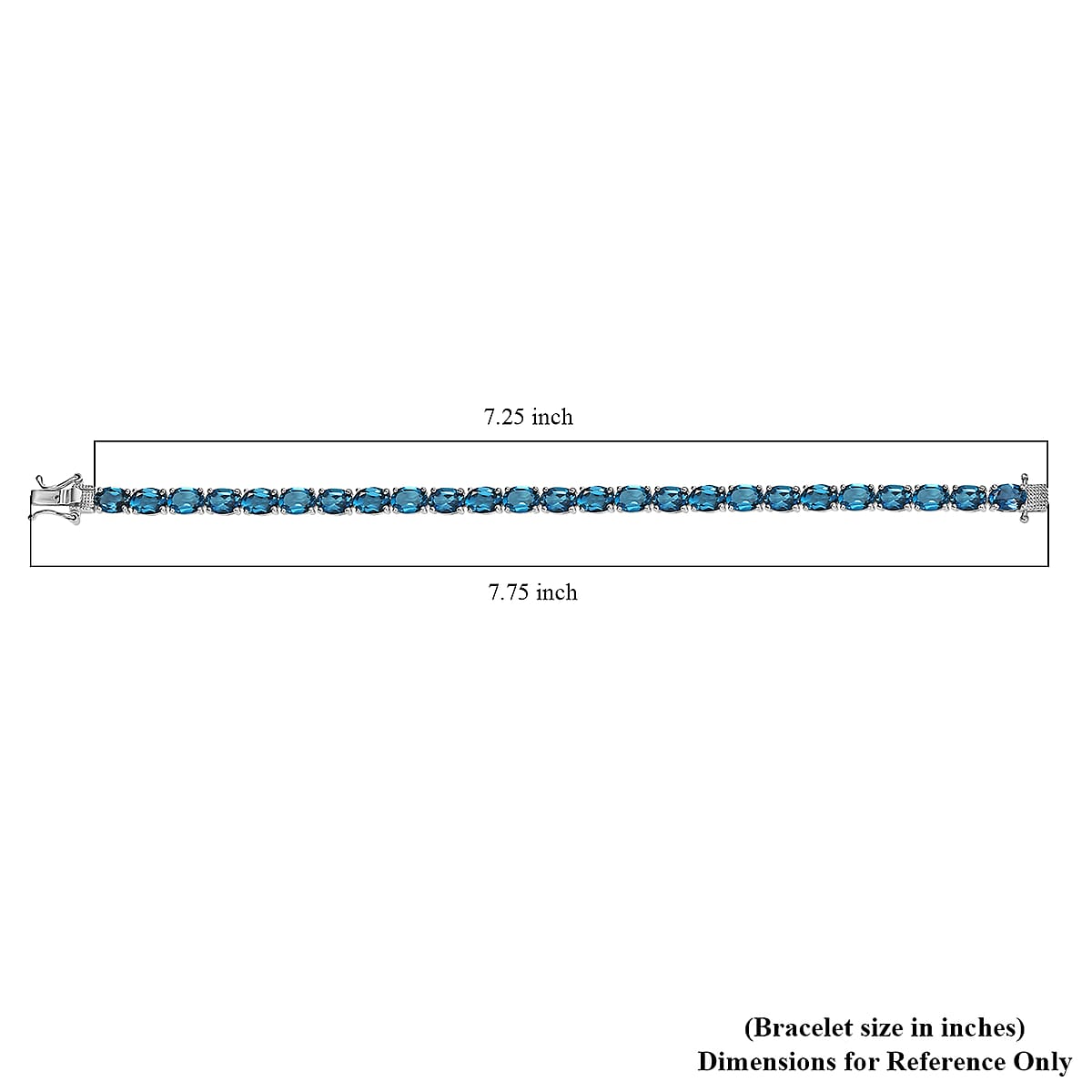 D'Joy London Blue Topaz 24.70 ctw Bracelet in Rhodium Over Sterling Silver (7.25 In) image number 4