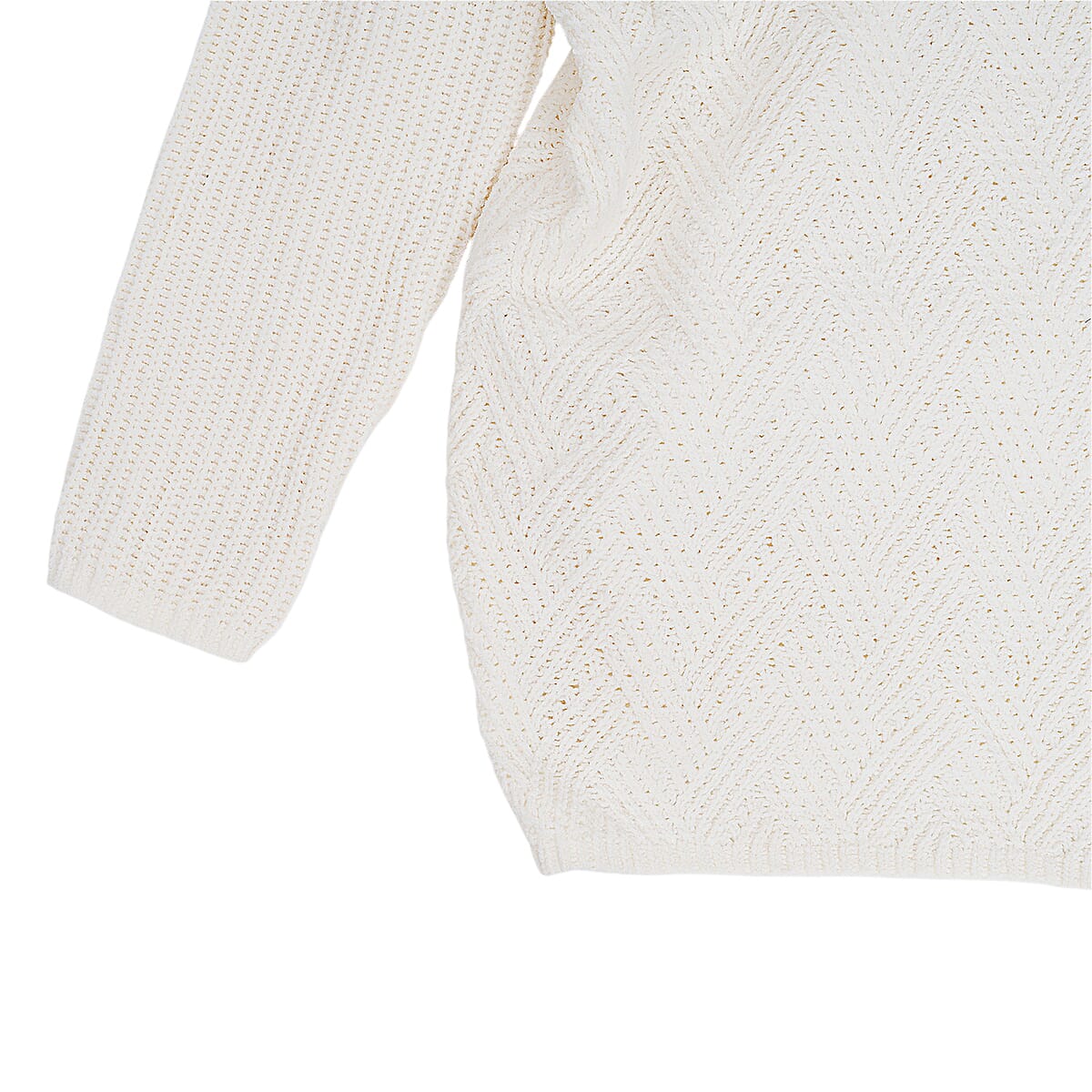 LOVE RYAN White Knitted Chenille Sweater - S image number 3