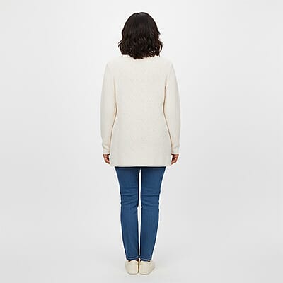 LOVE RYAN White Knitted Chenille Sweater - L