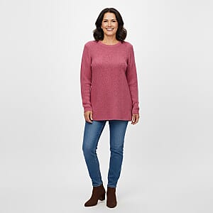 LOVE RYAN Fuchsia Knitted Chenille Sweater - M